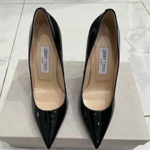 Jimmy Choo Patent Leather Point Toe Heels